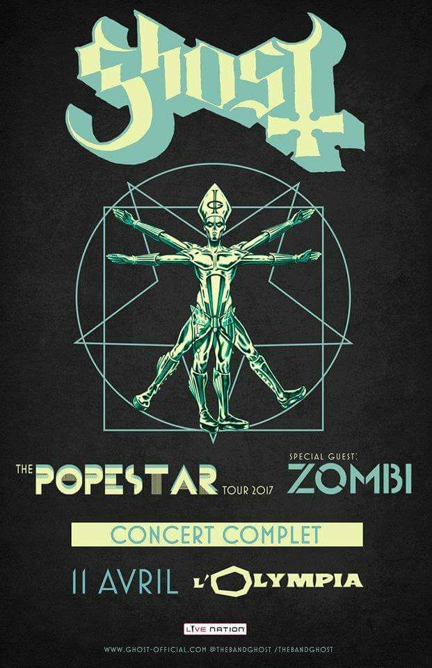 GHOST + ZOMBI, Olympia, Paris, 11/04/2017