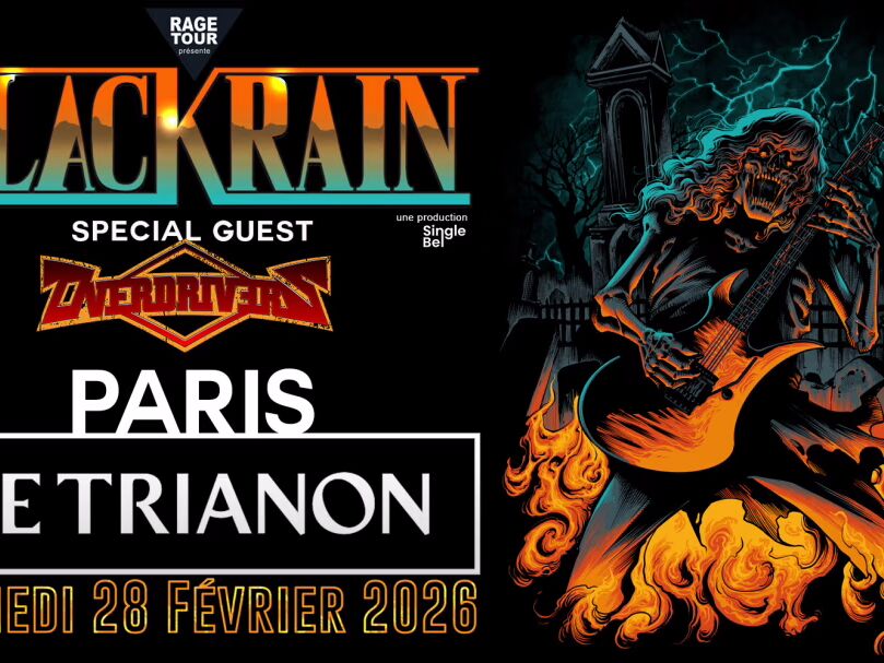 affiche du concert de BlackRain au Trianon le 28 février 2026 avec OVERDRIVERS