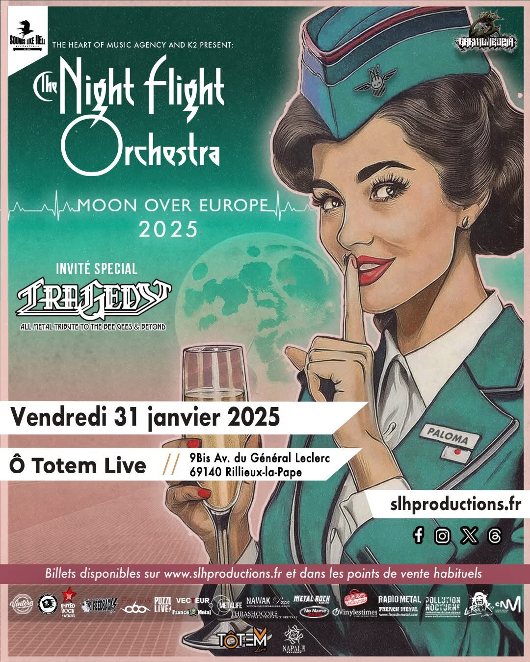 The Night Flight Orchestra à Lyon le 31 janvier 2025