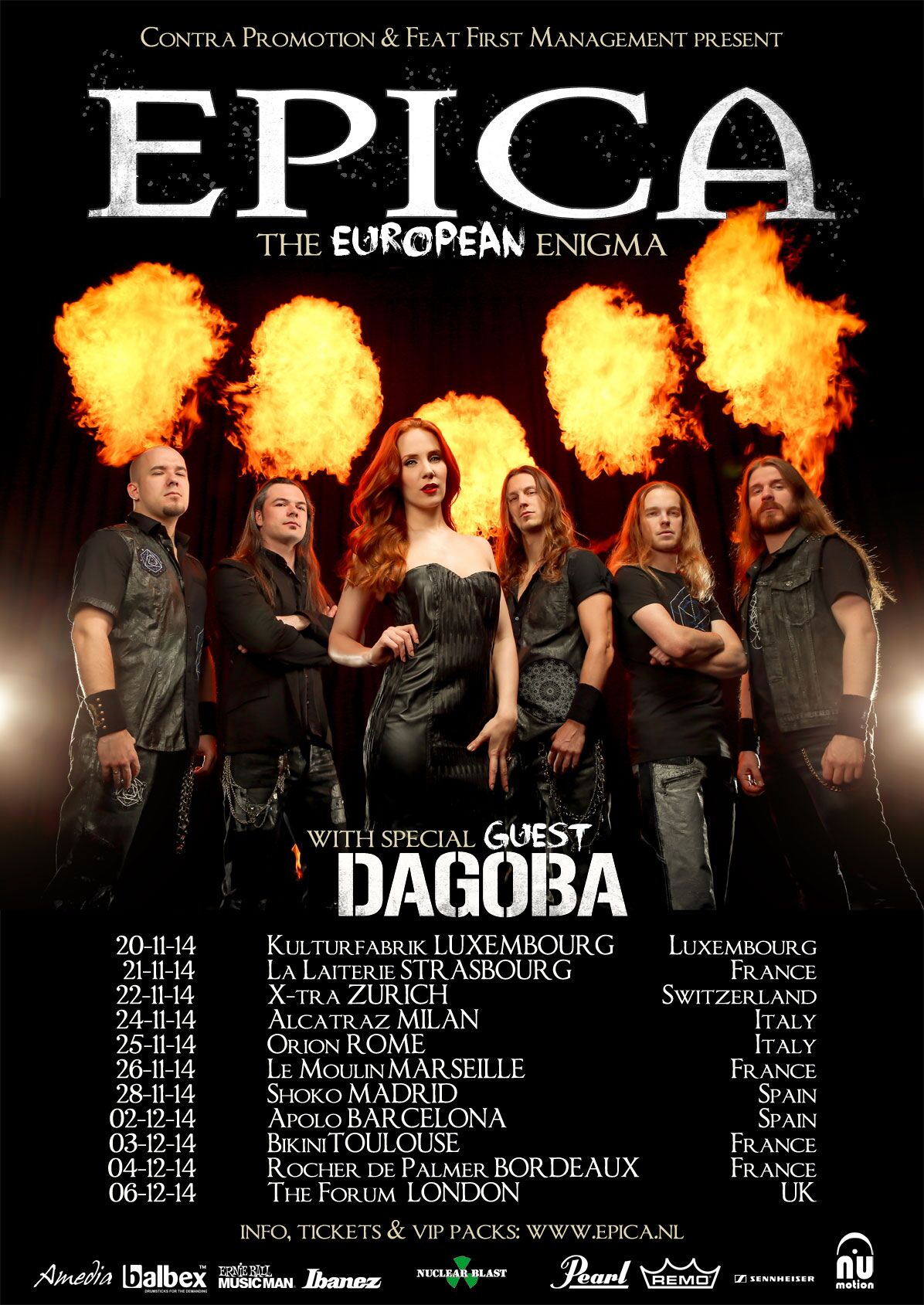 EPICA + DRAGONFORCE, Le Moulin, Marseille, 26/11/2014