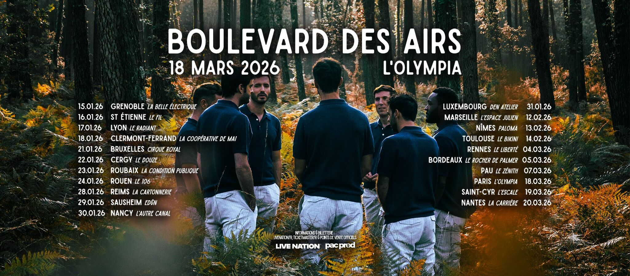 Boulevard des Airs en concert à l’Olympia le 18 mars 2026