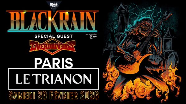 affiche du concert de BlackRain au Trianon le 28 février 2026 avec OVERDRIVERS