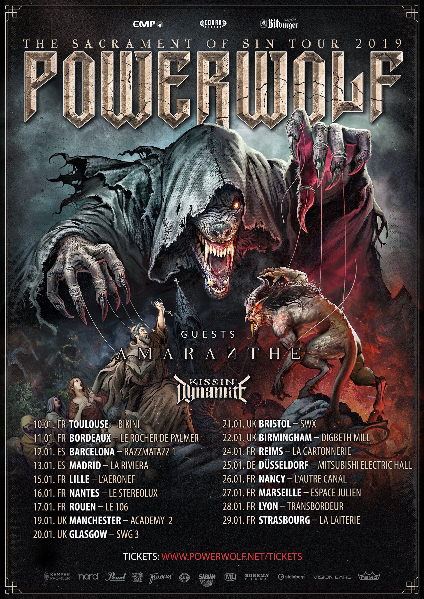 [POWERWOLF] Tournée 2019