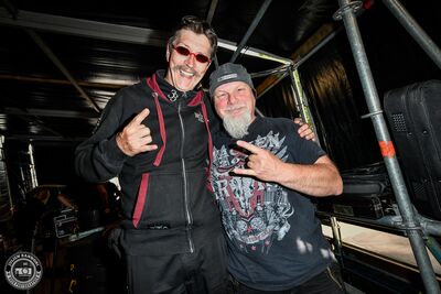 Skyline, the wacken band, in backstage with Harry Metal during Wacken Open Air 2025