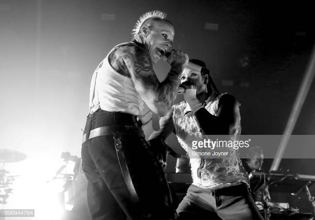 Keith Flint du groupe The Prodigy sur scène à Londres 